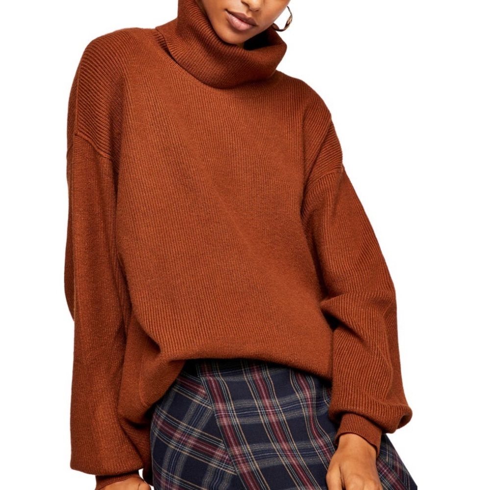 Free People Softly Structured Knit Tunic - Tobacco color Sz L